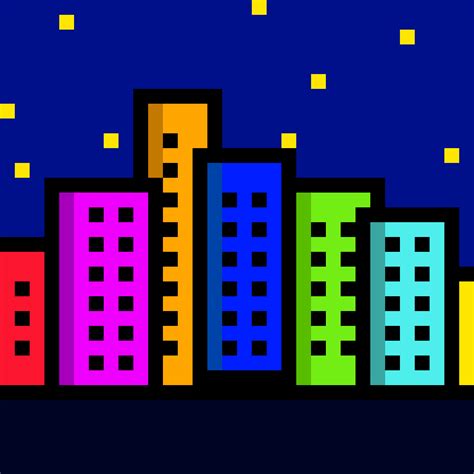 Pixilart - neon city by Viola