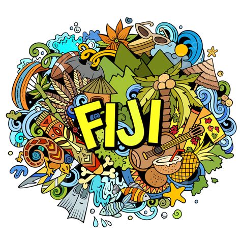 Fiji Dibujado A Mano Dibujos Animados Garabatos Ilustraci N Png