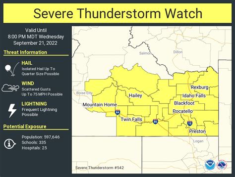 NWS Pocatello On Twitter A Severe Thunderstorm Watch Has Been Issued