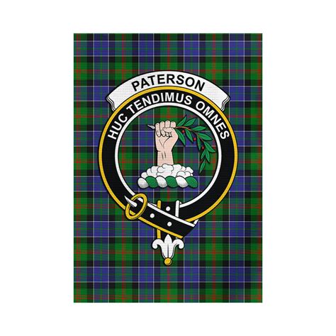 Paterson Tartan Flag with Family Crest