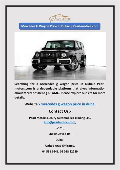 Ppt Mercedes G Wagon Price In Dubai Pearl Powerpoint