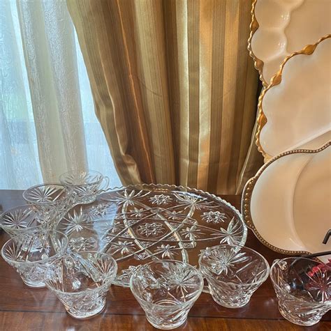 Anchor Hocking Prescut Clear Cupped Edge Torte Plate 6293 Star Of