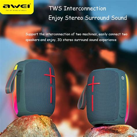 Awei Y525 Bluetooth 5 3 Speaker Portable Tws Hifi Wireless Speaker Usb