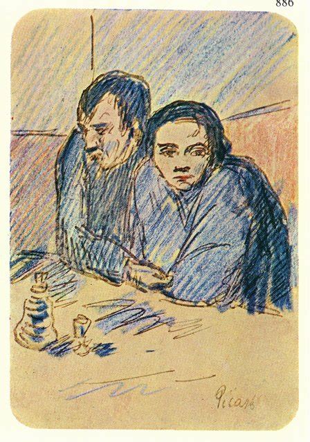 Man And Woman In Café Study 1903 By Pablo Picasso Artchive