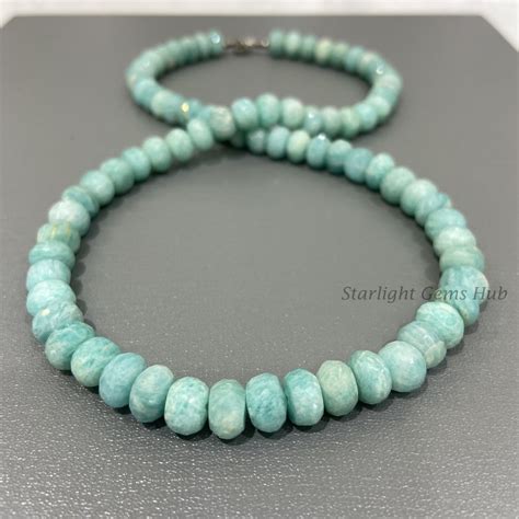 Amazonite Necklace Aaa Blue Ocean Amazonite Jewelry Mm Faceted