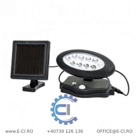 Proiector Solar Cu LED Hoff 0 14W 25lm Lumina Neutra Cu Senzor De