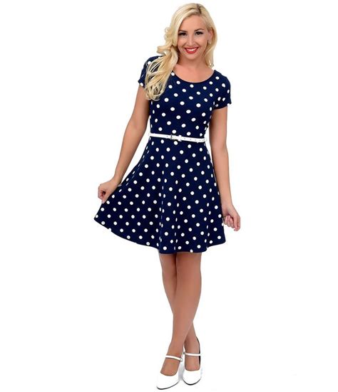 17 Best Images About Navy Blue Polka Dot Dress Outfits On Pinterest