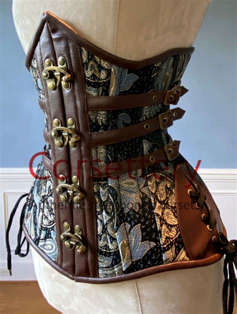 Steel Boned Underbust Steampunk Corset From Brocade With Real Etsy