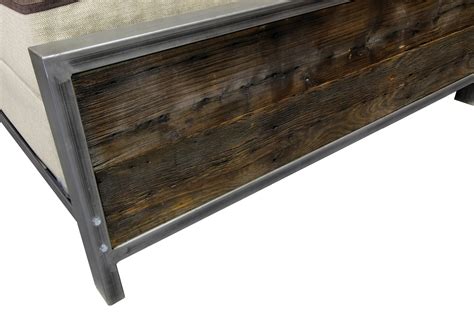 Rustic Industrial Metal And Wood Bed Four Corner Furniture Bozeman MT