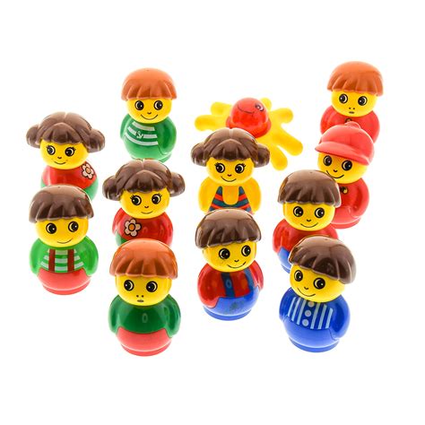 11 x Lego Duplo Primo Figuren B Ware Set abgenutzt Junge Mädchen rot