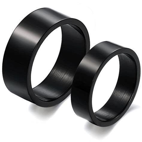 Personalized Black Couple Rings For Men And Women Wedding Promise Bands