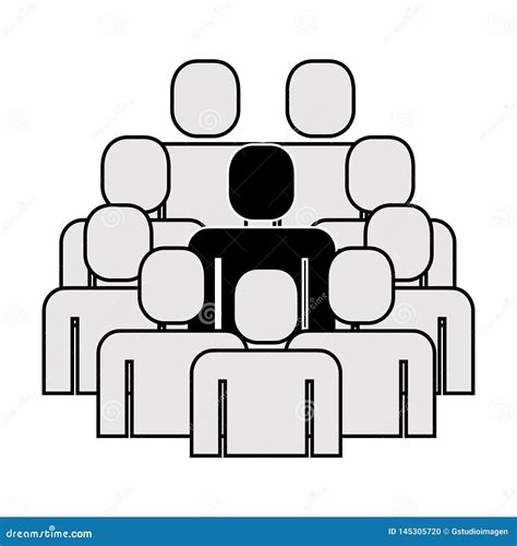 Group Of People Teamwork Silhouette Stock Vector Illustration Of