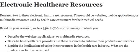 Electronic Healthcare Resources