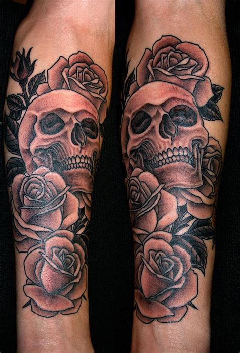 Skull And Roses Tattoos