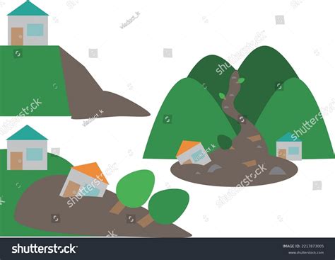 Landslides Landslides Debris Flows Stock Vector Royalty Free