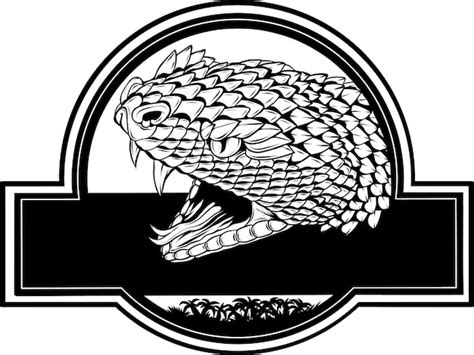 Cabeza De Serpiente En Blanco Y Negro Vector Premium