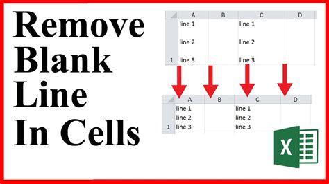 How To Delete The Blank Lines Within Cells In Microsoft Excel Youtube