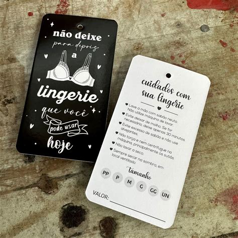 Etiquetas Tags Para Lingerie E Roupas Preto Elo