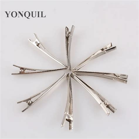 200PCS LOT 47MM Single Prong Metal Alligator Hair Clips Hairpins Korker