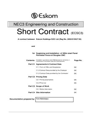 Fillable Online NEC Engineering And Construction Short Contract ECSC 1