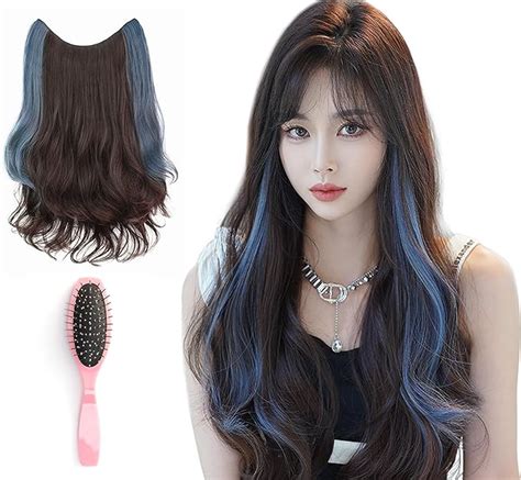 Gaibmax Extensiones De Cabello Natural Ondulada Ligero Color Azul