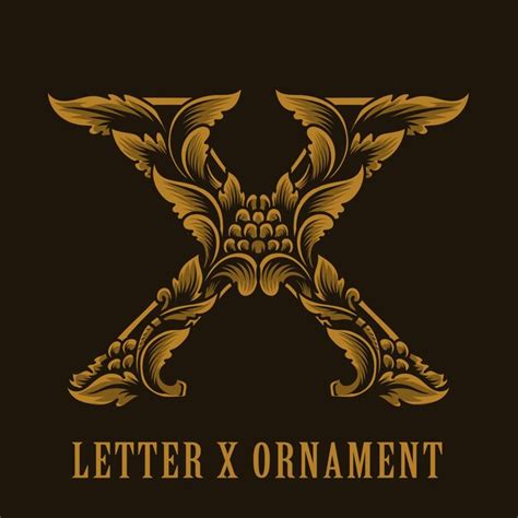 Style D Ornement Vintage Logo Lettre X Vecteur Premium