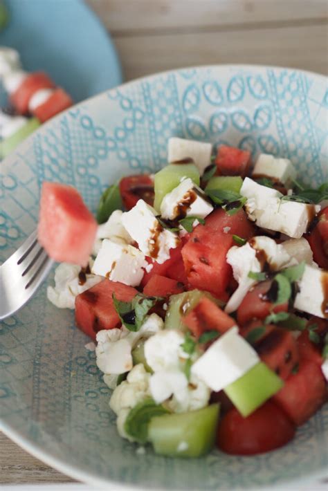 Wassermelonen Gemüse Feta Salat Miss Broccoli