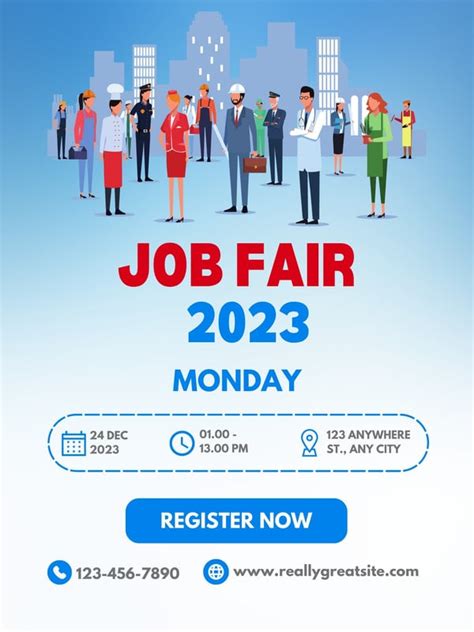 Free Printable Job Fair Poster Template Canva