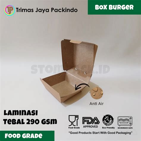 Jual Box Burger Dus Kotak Burger Box Snack Box Dimsum Box