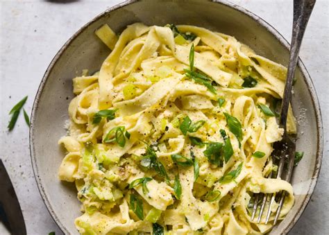 Cremige Vegetarische Lauch Carbonara