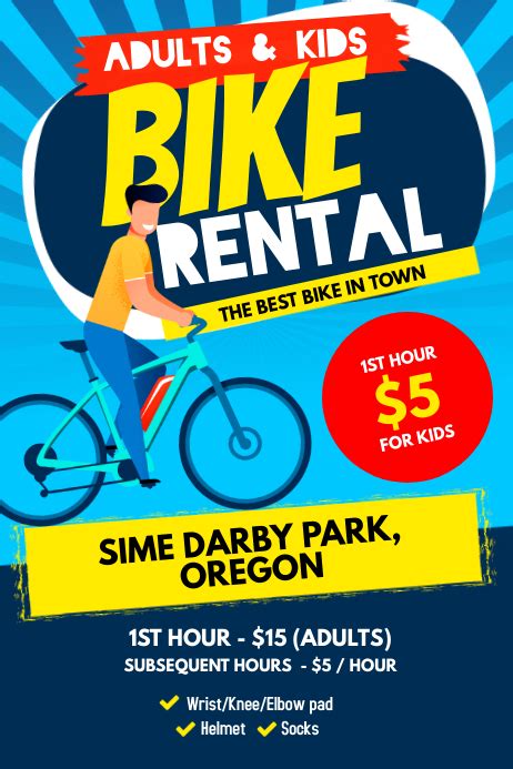 Bike Rental Service Poster Flyer Template Postermywall