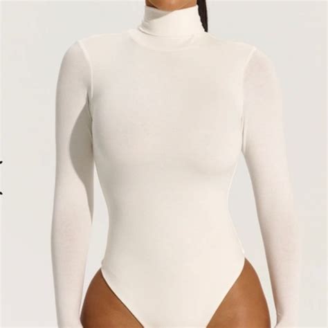 Naked Wardrobe Dresses New Turtleneck Naked Wardrobe Bodysuit White