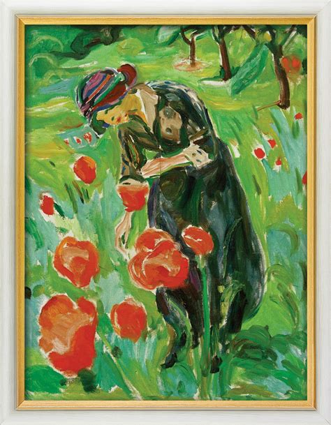 Buy Picture Woman With Poppies Framed By Edvard Munch