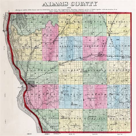 1872 Map of Adams County Illinois - Etsy