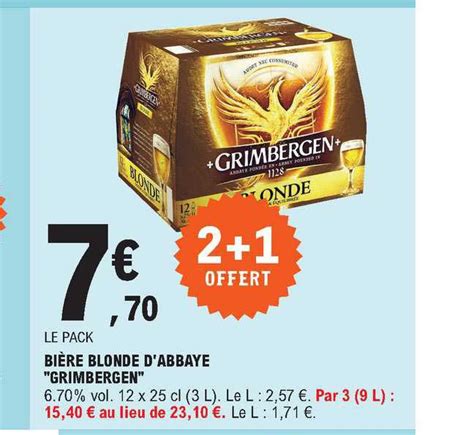 Offre Bi Re Blonde D Abbaye Grimbergen Chez E Leclerc