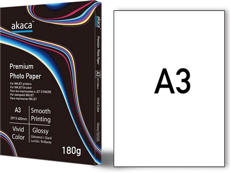 Akaca Carta Fotografica Lucida Premium Glossy Photo Paper A4 180g Per