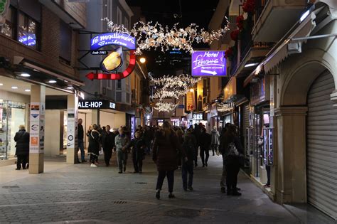 Benidorm before New Year. Night walk