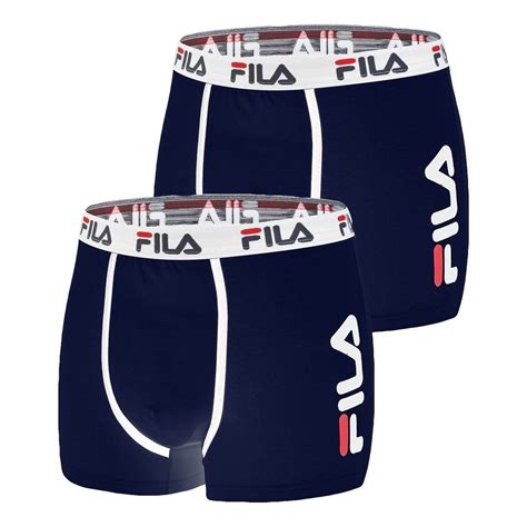 Fila Lot de 2 Boxers coton homme FU5040 Uni Bleu Sous vêtements