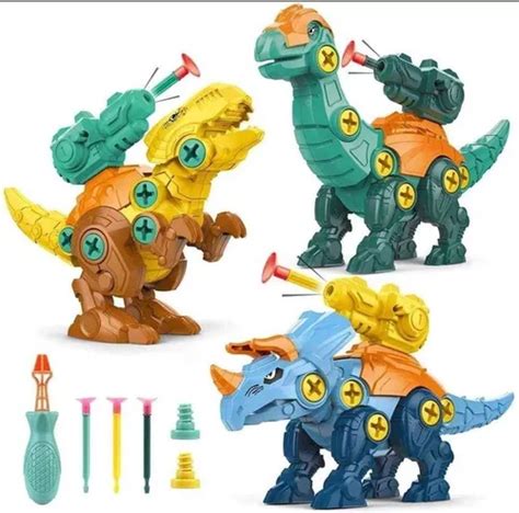 Juguete Huevos De Dinosaurio Armable Lanza Dardos Pack X 3 En Venta En