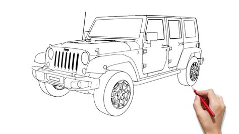 How To Draw Jeep Step By Step At Drawing Tutorials