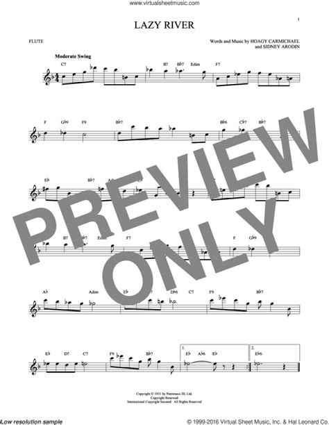 Lazy River Sheet Music For Flute Solo Pdf Interactive