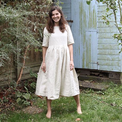 Pattern — Cora — Half Sleeve Linen Dress Long Linen Dress Pattern Diy