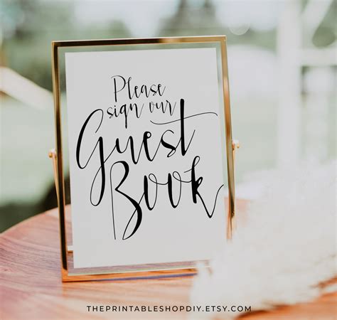 Rustic Guest Book Sign Printable Wedding Signs Rustic - Etsy