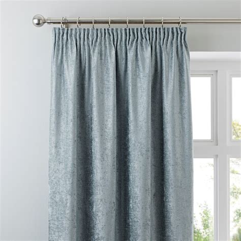 Dunelm Chenille Duck Egg Pencil Pleat Curtains Blue Shopstyle