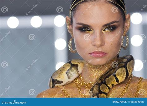 Naked Woman With Snake Stock Image Image Of Reptile