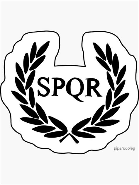 Spqr Black And White Sticker By Piperdooley Redbubble