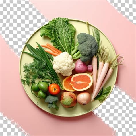 Plato De Verduras Y Verduras Frescas Fondo Transparente Archivo PSD