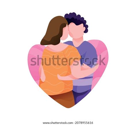 Happy Cuddle Day Man Hugging Embracing Stock Vector Royalty Free