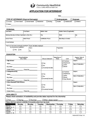 Fillable Online Community Healthlink Employment Application Form Fax