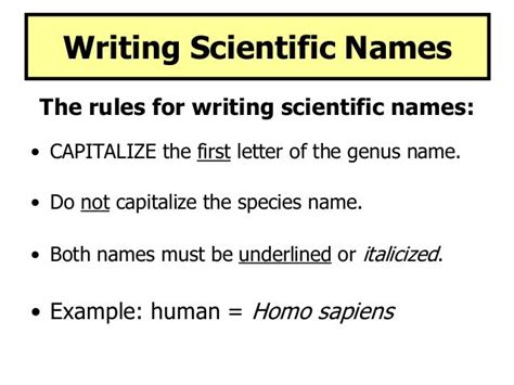 How To Write Scientific Names